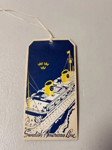 Vintage Swedish American Line Kofferanhänger - Bild 1 von 2
