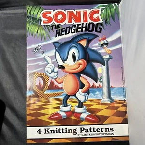 Vintage Gary Kennedy Intarsia 1991 4 Knitting Patterns Sonic The Hedgehog DK - Picture 1 of 4
