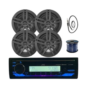 Single DIN in-Dash Marine Boat Audio Bluetooth CD Player Receiver Bundle Comb... - Picture 1 of 9