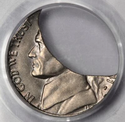 1981 PCGS MS63 50% Double Clip Planchet Nickel Mint Error Great Eye Appeal WOW! - Image 1 of 4