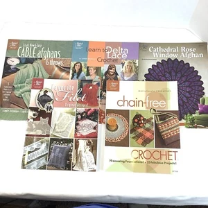 Crochet Project Books Lot Of 5 Annie's Attic Crochet Delta Lace, Filet, Cable - Picture 1 of 23
