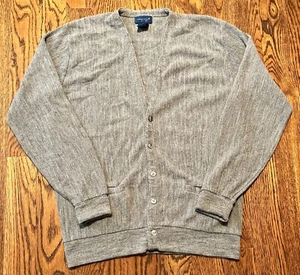 Vintage Towncraft Cardigan Sweater Mens XL Tall Gray JC Penney Grandpa Preppy - Picture 1 of 3