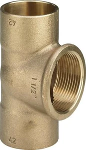 Rotguss T-Stück , 22 x 1/2" x 22 mm , Fitting, Lötfitting, Nr.4130g, TOP - Bild 1 von 1