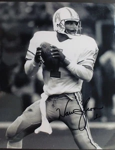 Warren Moon Houston Oilers HOF Washington Autographed 8x10 Signed B&W Photo JSA - Picture 1 of 5
