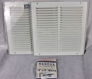 Steel Return Air Grille HVAC Duct Cover Grill White - 10x10 Open Box - Picture 1 of 3
