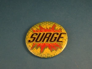 SURGE Old Soda BUTTON pin pinback 2 1/4" badge NOS Big! COCA -COLA discontinued - Picture 1 of 5