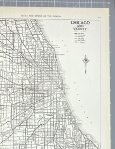 1940er Chicago Innenstadt Lake Michigan Atlas Karte Vintage - Bild 1 von 6