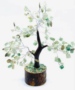 Small ~8" Green Aventurine with Lucky Coins Crystal Gemstone Tree - Picture 1 of 1