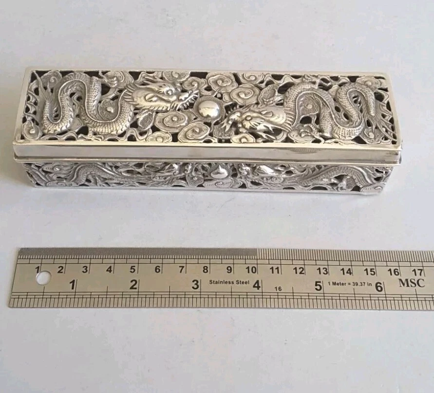 1850 - 1899年中国古董银盒| eBay