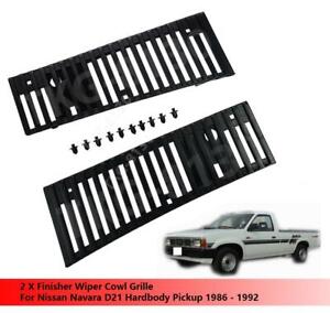 Finisher Wiper Cowl Vent Grille Set Use For Nissan Navara D21 Pickup 1986 - 1992