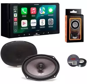 Alpine ILX-W770 7" Wireless CarPlay & SXE-6926S 6x9" Speaker Mobile Holder Tape - Picture 1 of 11