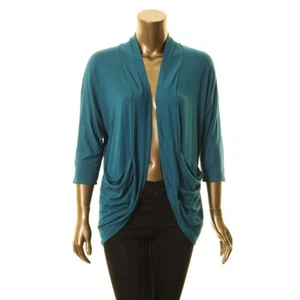 A-LINE NEW Women's Aqua Scape Open Front Cardigan Casual Shirt Top PS TEDO - Picture 1 of 2