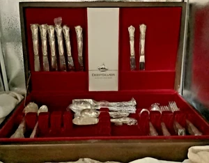 Flatware Rogers Sectional Oneida Valley Rose DeepSilver 55 Pcs + box ds17 - Picture 1 of 11