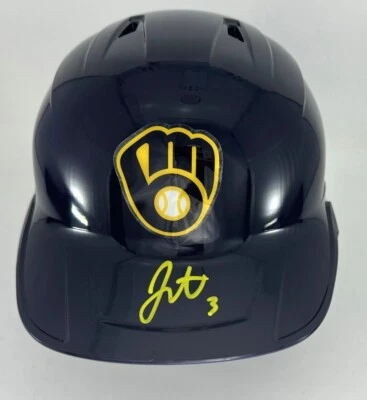 Brewers JOEY ORTIZ Signed Full Size Milwaukee Rawlings Helmet AUTO - JSA - Image 1 of 4