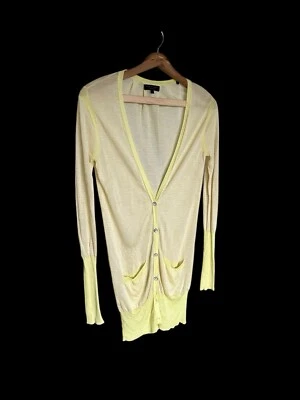 Rag & Bone Women’s Yellow Striped Pocket Cardigan Sweater Sz Small Oversized - Image 1 of 4