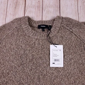 Theory Sweater Mens XL Pullover Alvin Spun Crew Brown Wool Yak Hair Blend $345 - Picture 1 of 12