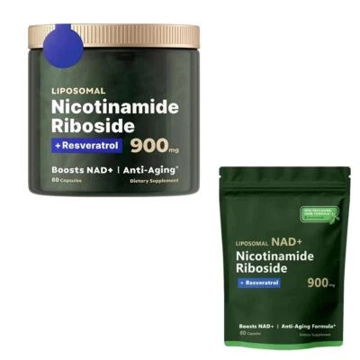 MARKENLOS NAD+Supplement für Anti-Aging, Energy Focus Nicotinamide Riboside Resveratrol DE