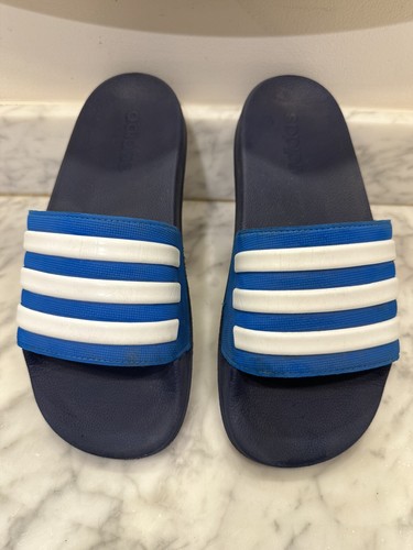 Sandali Adidas Royal Blue (gioventù taglia 6) Adilette Slides OTTIME condizioni!