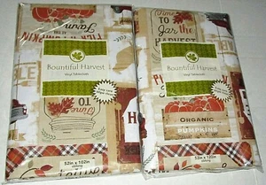 FALL/AUTUMN Vinyl Tablecloth Assortment TIME TO JAR THE HARVEST [Your Choice] - Imagen 1 de 3