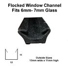 Flocked Furry Rubber Window Channel Runner 6mm - 7mm Glass - Per Metre