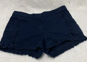 J Crew Crewcuts Girls Size 12 blue Shorts with Ruffle Trim and Pockets .E. - Picture 1 of 7