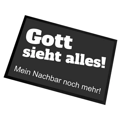 Fußmatte mit Spruch | Gott sieht alles! | 60x40cm | Schmutzfang Türmatte - Bild 1 von 4