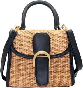 Retro Straw Woven Handbag Womens Small Cross Body Bag Shoulder Messenger Satchel - Picture 1 of 7