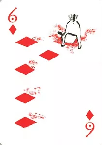 Tarjeta de juego para perros - 6 de diamantes - arte peculiar para perros - Imagen 1 de 2