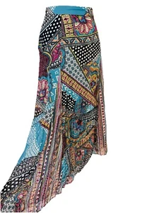 Per Una Size 14 Midi Chiffon A-Line Skirt Boho Hippie Spring Summer Bright - Picture 1 of 11