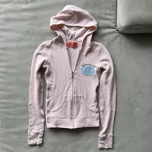 Vintage Baby Pink Thermal Styled juicy couture Zip Up (staining) Last Slide - Picture 1 of 4