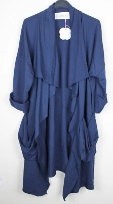 Ladies Spring Lagenlook Open Waterfall Design 2 Large Pocket Cardi Jacket - Image 1 of 2
