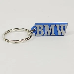 Retro 90s BMW Keychain Blue/Nickel Color Metal NOS Vintage - Picture 1 of 3