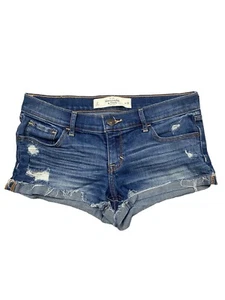 Abercrombie & Fitch Jeans Booty Shorts Damen Größe 3 Used-Look niedriger Bund Stretch - Bild 1 von 5
