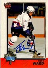 Jason Ward autographed hockey card (Windsor) 1998 Bowman Rookie #9