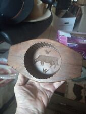 ANTIQUE Wooden COW Butter Mold RARE Large  Movable Parts