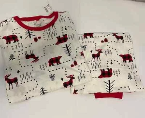 NEW Children’s Childrens Place Bear Moose 2 Piece Pajama Set ADULT M Medium PJs - Picture 1 of 17