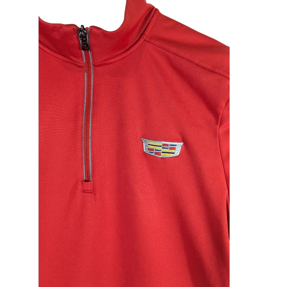 Sudadera Under Armour Cadillac Roja Blanca 1/4 Cremallera Para Hombre Talla Grande Pullover Foto 1 de 4