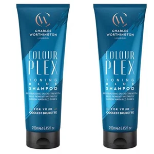 Charles Worthington ColourPlex Toning Blue Shampoo For Brunettes 250 ml -2 pack - Picture 1 of 2