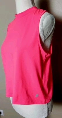 Camiseta corta Prince para mujer L rosa neón sin mangas de tenis elástica (19,5"x21") Foto 1 de 4