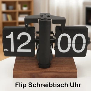 Retro Flip Down Clock Digital Automatic Turning Battery Flip-Schreibtischuhr - Bild 1 von 10