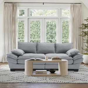 90" Oversized Loveseat Sofa Modern Corduroy Loveseat Couch Comfy Deep Seat Up... - Picture 1 of 7