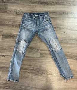 G-Star Raw Jeans Mens 31X30 Blue Denim 5620 Deconstructed 3D Low Tapered Button - Picture 1 of 9