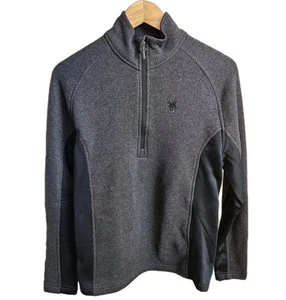 Spyder Damen Medium Fleece gefütterte halber 1/4 Reißverschluss Pullover Jacke grau schwarz - Bild 1 von 8