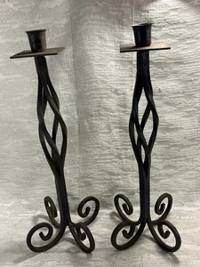 Montana Ranch Schmiedeeisen Kegel Kerzenhalter Wirbel 2er Set 14 cm.-8654 - Bild 1 von 8