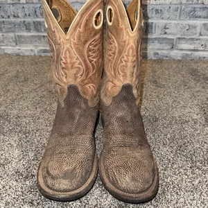Stivali western da cowboy Justin Bent Rail da uomo taglia 10 D in pelle marrone buckaroo - Foto 1 di 8