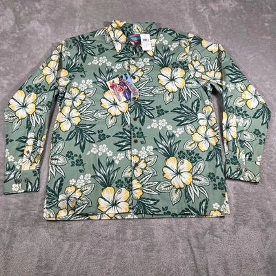 Reyn Spooner The Kealohas Hawaiian Shirt Hibiscus Floral Size M Green Yellow NEW - Image 1 of 4
