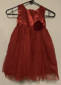 Girls Blueberi Boulevard  Velvet Top Red Holiday Party Dress Size 4 - Picture 1 of 4
