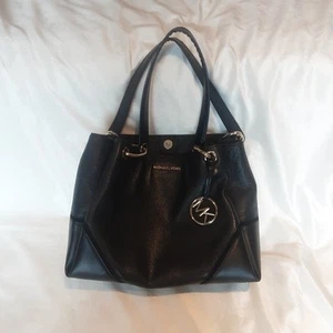 Large MICHAEL KORS black Leather Shoulder Purse Handbag Tote - Picture 1 of 7