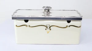 Preserve Pot Twin Compartment with Silver Plated Lid Rosenthal Wellner - Picture 1 of 9