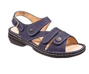 SANDALI FINN COMFORT GOMERA MORBIDI BLU LAGO PELLE NABUK 8,5 D 39 $295 - Foto 1 di 13